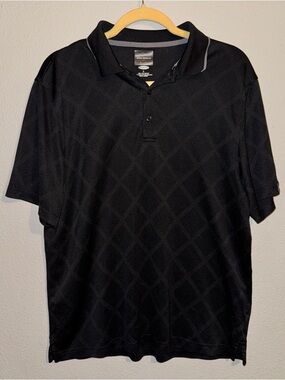 Greg Norman for Tasso Elba Play Dry Golf Polo Black Diamond L